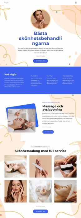 Våra Skönhetsbehandlingar - Responsiva Webbplatsmallar