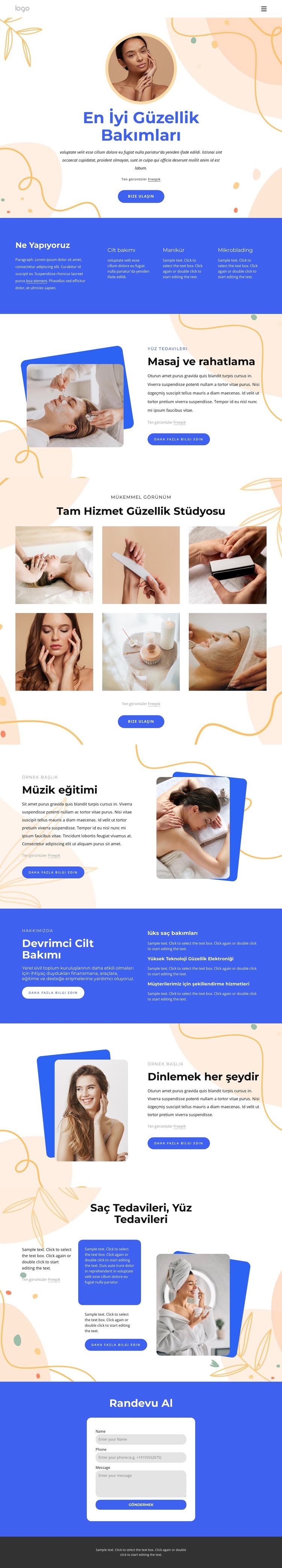 güzellik bakımlarımız Web Sitesi Şablonu