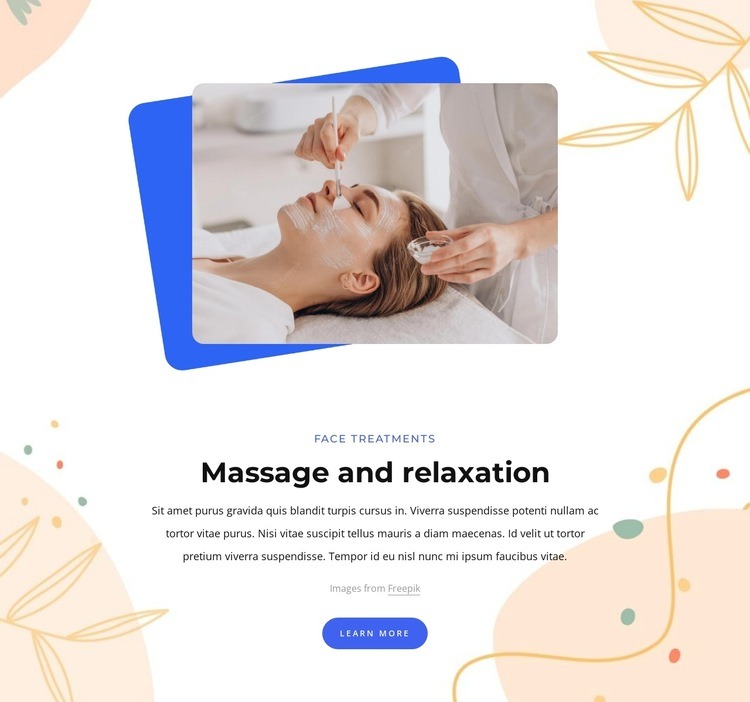 Massage and relaxation Web Page Design