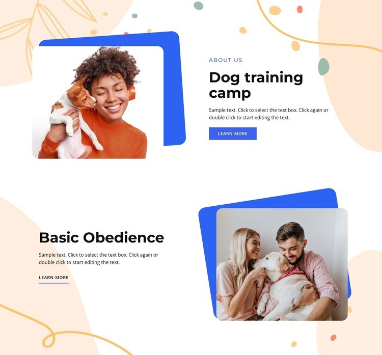 Obedience training Web Page Design