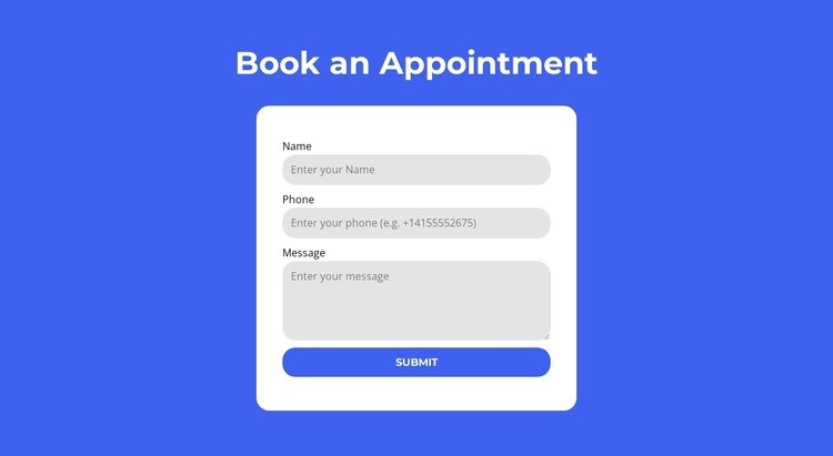 Book an appointment Web Page Designer