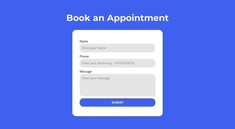 Book an appointment Website Design