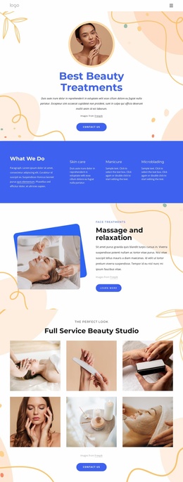 Multipurpose Landing Page For Our Beauty Treatments