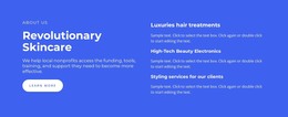 Revolutionary Skincare Website Design