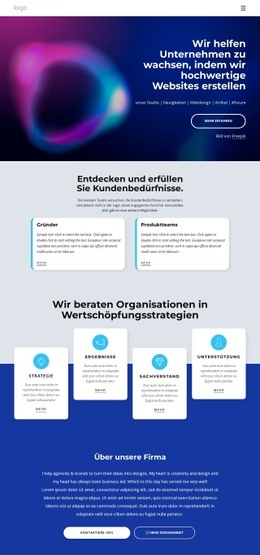 Wir Erstellen Schöne Websites – Benutzerfreundliche Einseitenvorlage