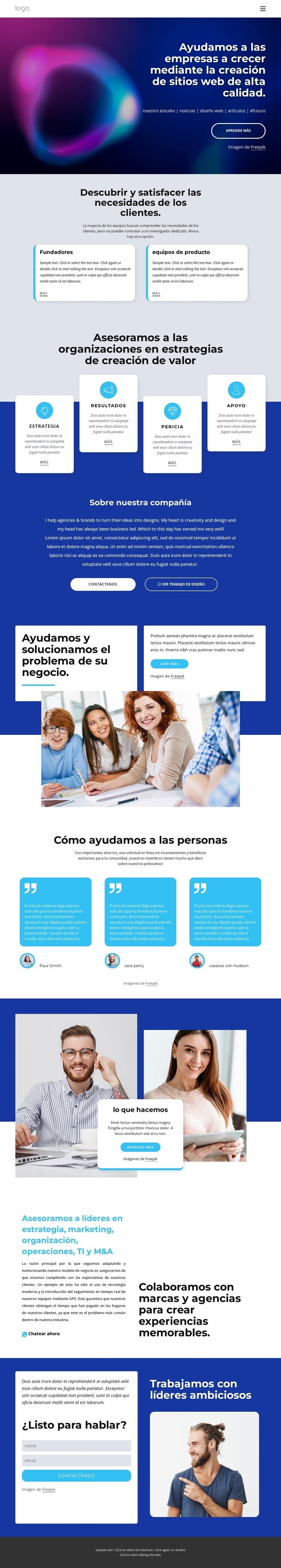 Creamos hermosos sitios web Diseño de páginas web