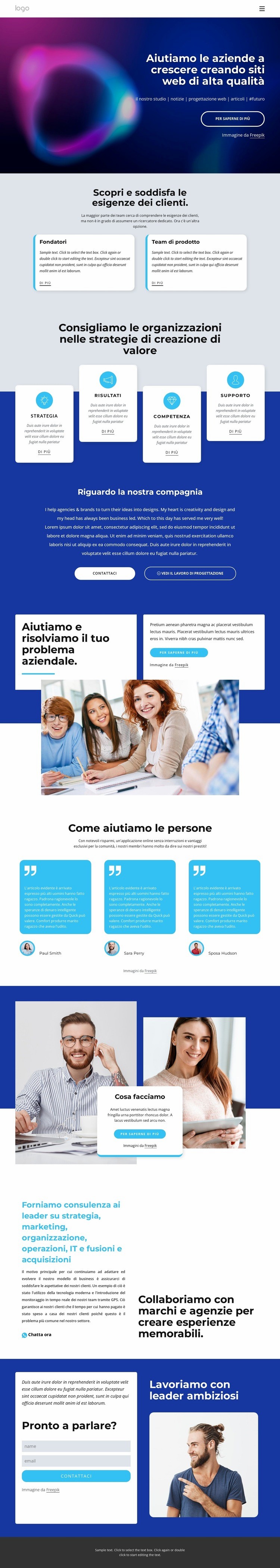 Creiamo bellissimi siti web Modelli di Website Builder