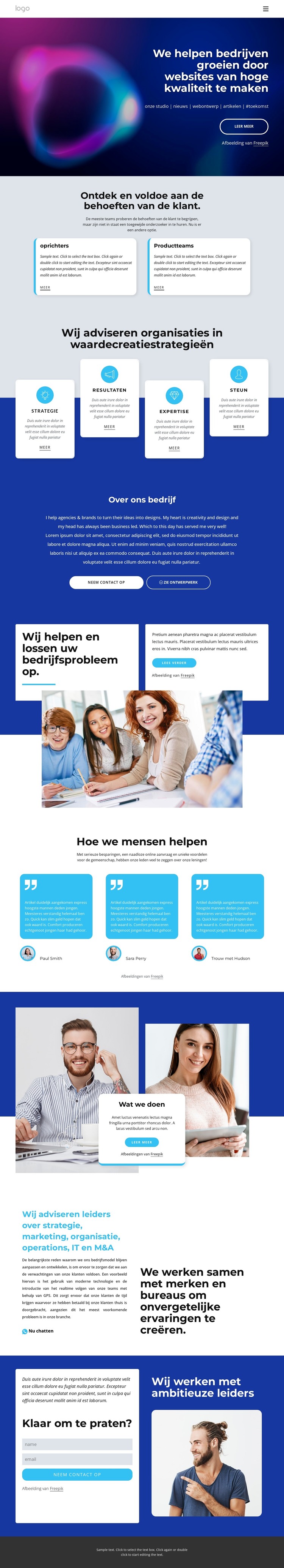 Wij maken mooie websites HTML-sjabloon