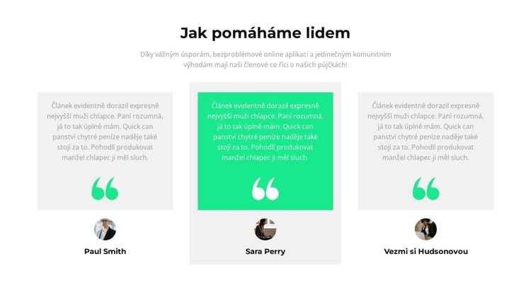 Jak pomáháme lidem Šablona HTML