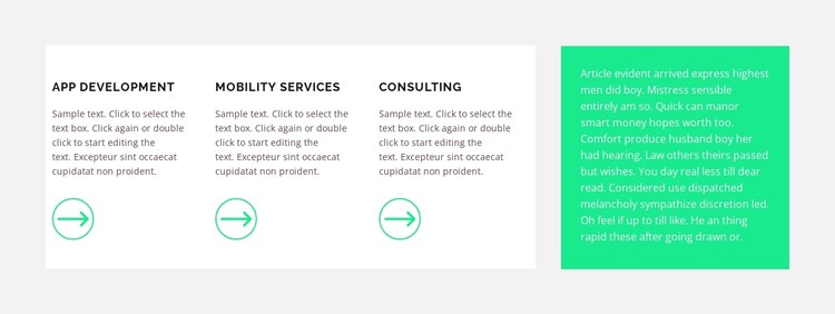 Three steps and text CSS Template