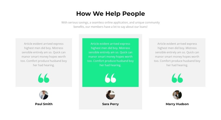 How do we help people CSS Template