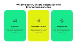 HTML-Seitendesign Für Drei Dienstleistungen Unseres Unternehmens