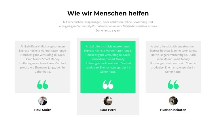 Wie helfen wir Menschen HTML Website Builder