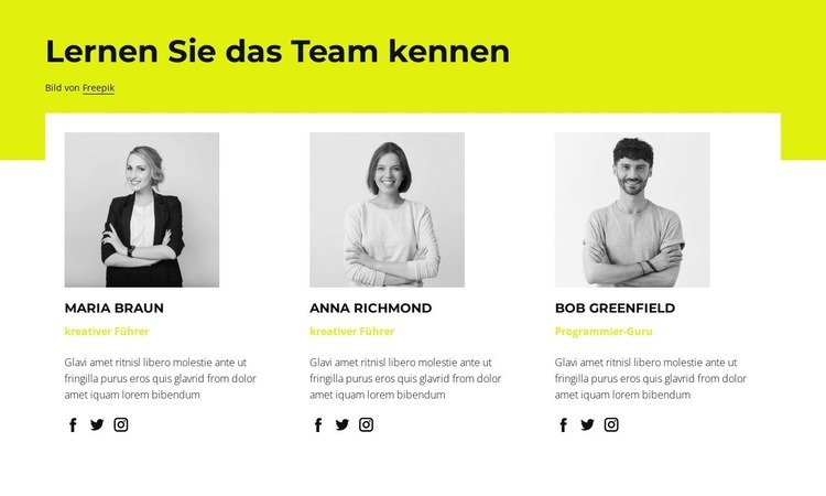 Unsere Angestelten Website Builder-Vorlagen