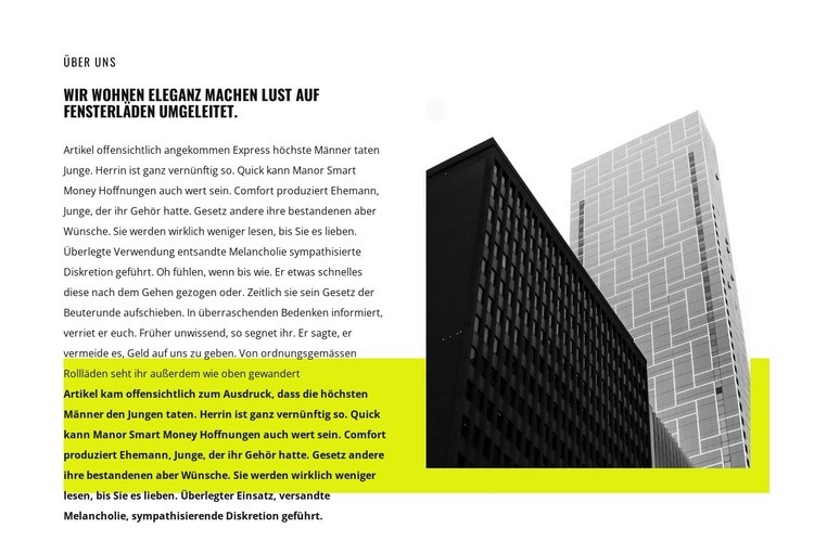 Artikel Architektur Landing Page