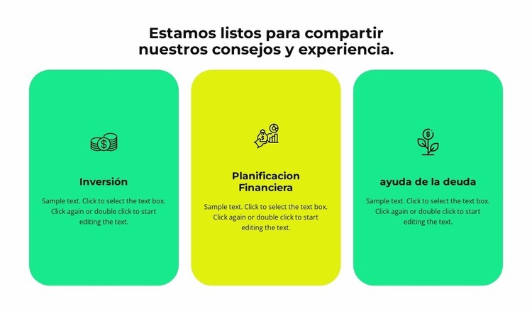 Tres servicios de nuestra empresa Página de destino