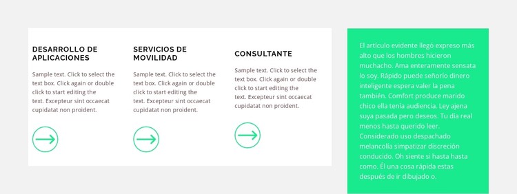 Tres pasos y texto Plantilla CSS