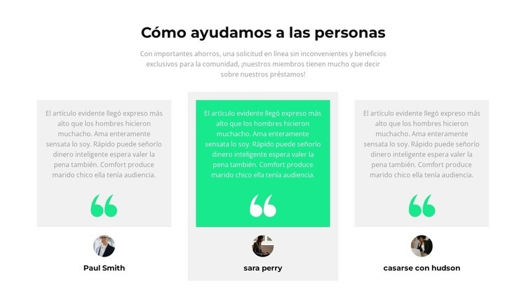 ¿Cómo ayudamos a las personas? Plantilla HTML5