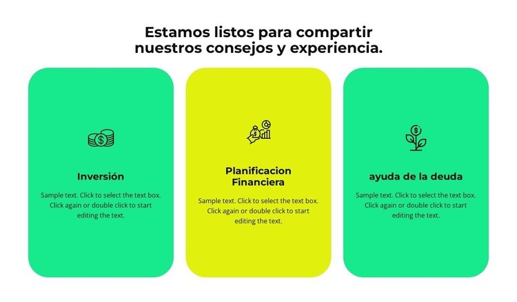 Tres servicios de nuestra empresa Plantilla