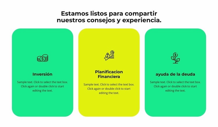 Tres servicios de nuestra empresa Plantilla de una página