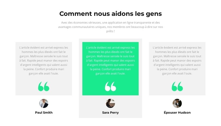 Comment aidons-nous les gens Modèles de constructeur de sites Web