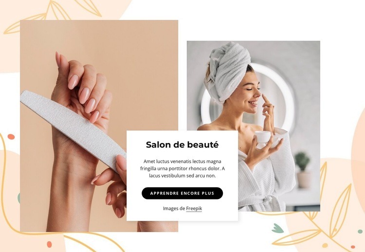 Salon de manucure et de beauté Maquette de site Web