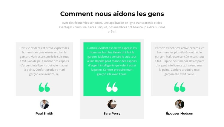 Comment aidons-nous les gens Modèle CSS