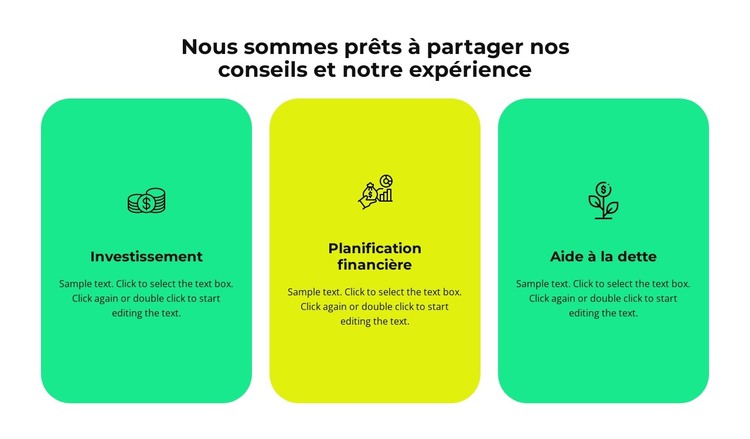 Trois services de notre entreprise Modèle HTML