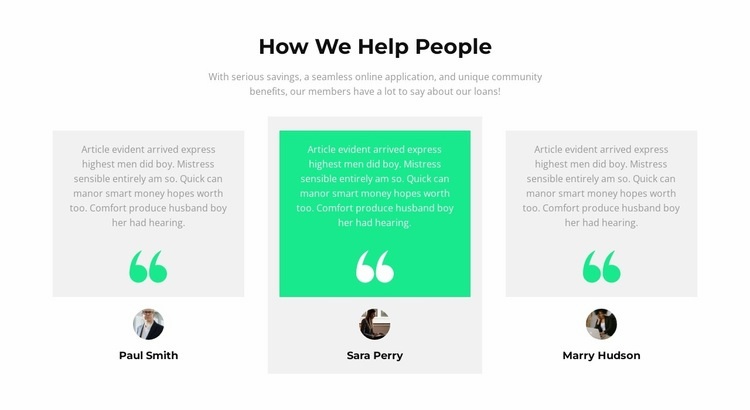 How do we help people Homepage Design