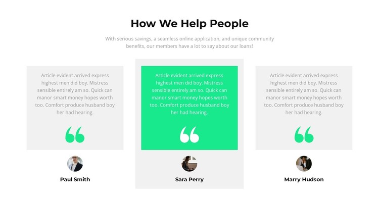 How do we help people HTML Template