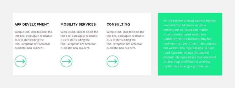Three steps and text HTML5 Template
