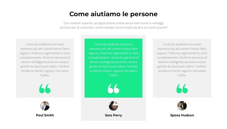 Come aiutiamo le persone Costruttore di siti web HTML