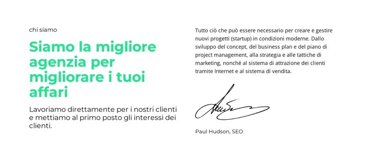 Testi e firma Modelli di Website Builder