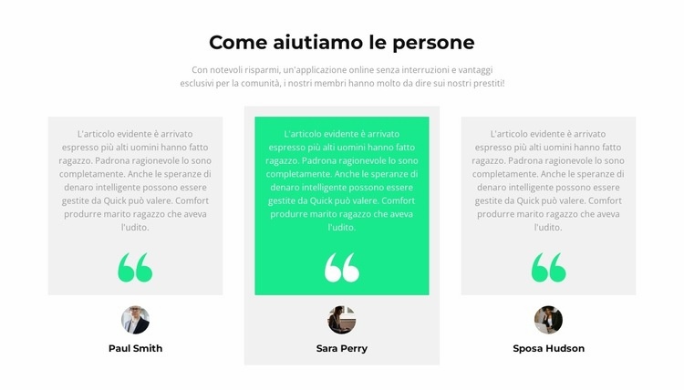 Come aiutiamo le persone Modelli di Website Builder