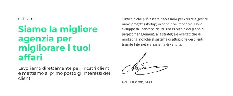 Testi e firma Modello HTML