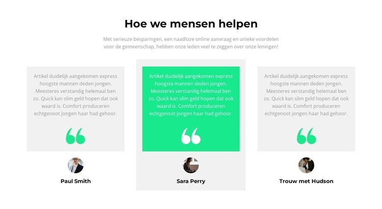 Hoe helpen we mensen? HTML5-sjabloon