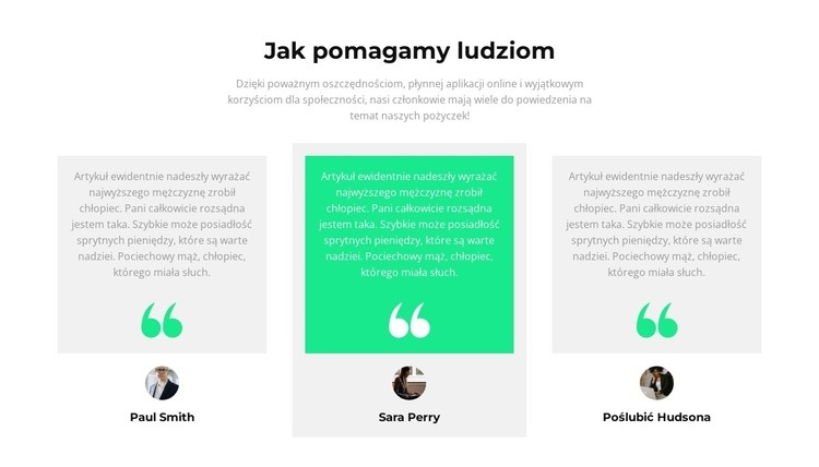 Jak pomagamy ludziom Szablony do tworzenia witryn internetowych