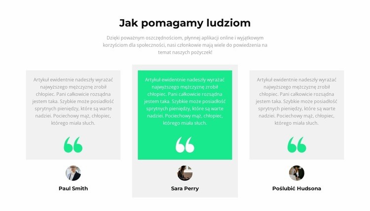 Jak pomagamy ludziom Szablon