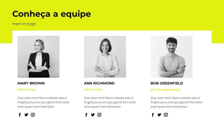 Nossa equipe Design do site