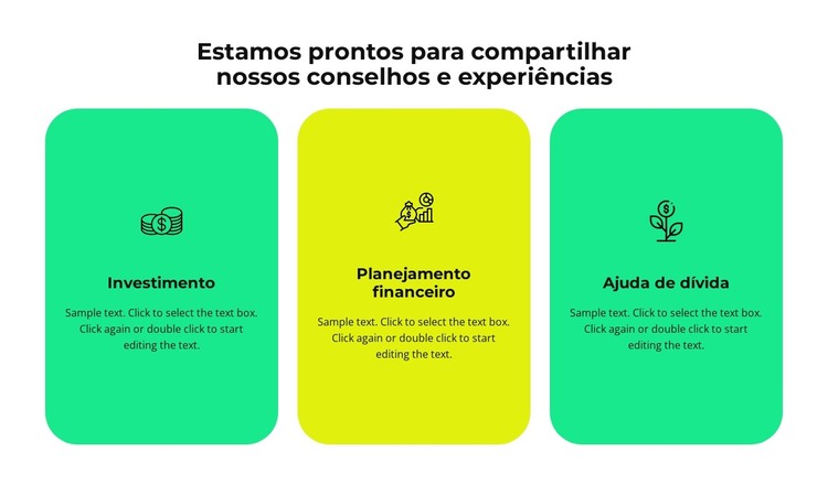 Três serviços da nossa empresa Modelo HTML