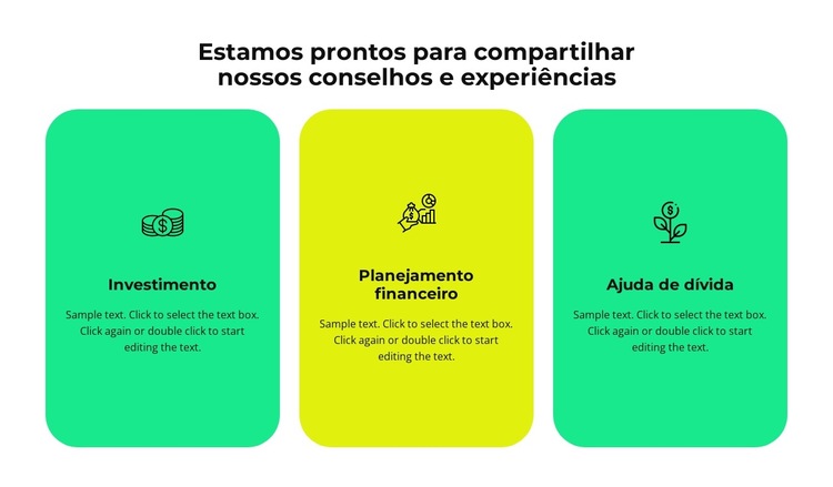 Três serviços da nossa empresa Modelo de site