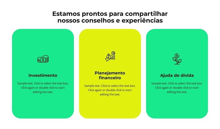 Três serviços da nossa empresa Modelo de uma página