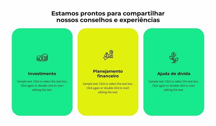 Três serviços da nossa empresa Landing Page