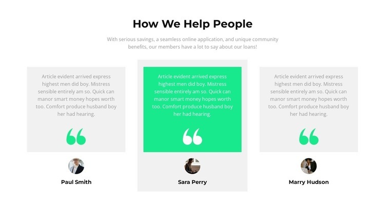 How do we help people Squarespace Template Alternative