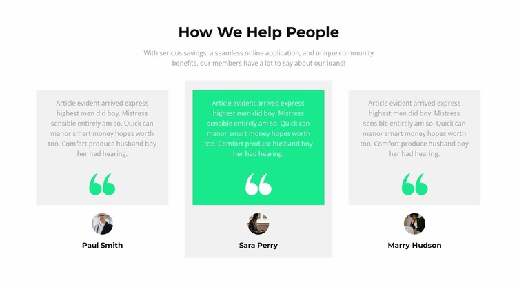 How do we help people Website Builder Templates