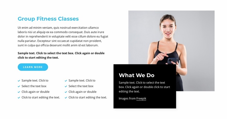 Exercise classes Website Design