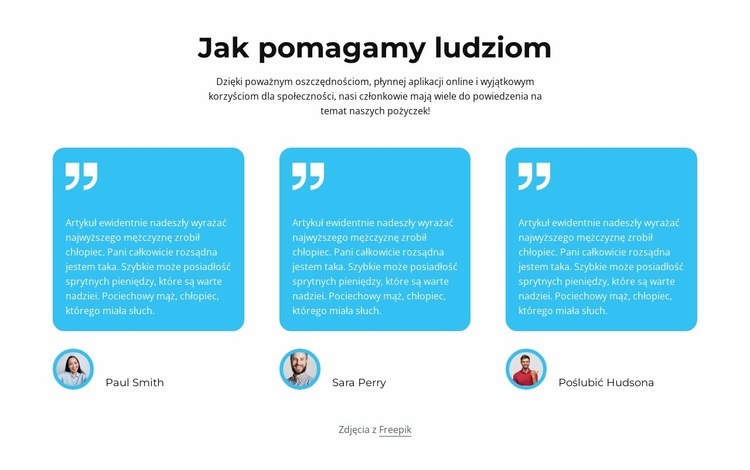 Jak pomagamy ludziom Kreator witryn internetowych HTML