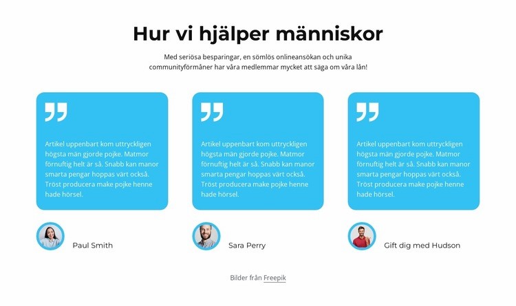 Hur vi hjälper människor HTML-mall