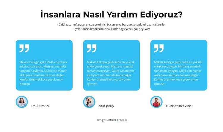 İnsanlara nasıl yardım ederiz Açılış sayfası