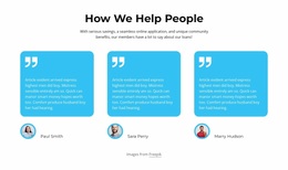 How We Help People